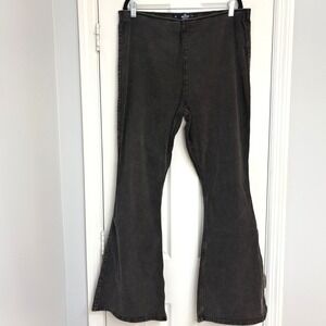 Hollister Ultra High-Rise Flare Pull On Jeans Washed Black Womens XL Stretch